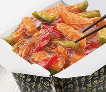 Яичная лапша с лососем терияки