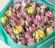Зефирные тюльпаны розово-желтые