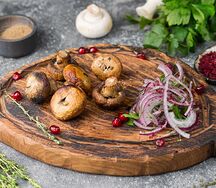 Грибы, запечённые на мангале