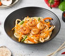 Лапша вок с креветками