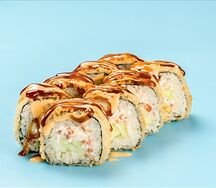 Теплый ролл с муссом из лосося