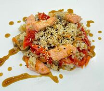 Рис с лососем