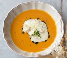Тыквенный крем-суп с креветками