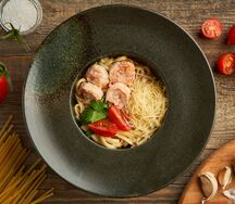 Паста с тигровыми креветками