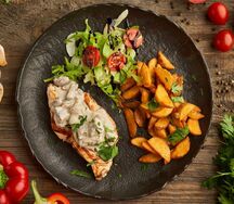 Куриная грудка с грибным фрикасе