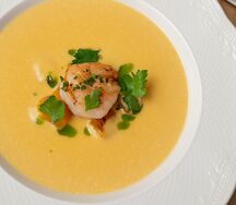 Тыквенный суп с морепродуктами