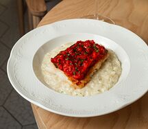 Волжский судак с ризотто