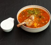 Солянка с брискетом и копченым ребром