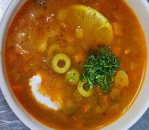 Солянка с колбасой