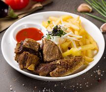 Жаркое из баранины с картошкой фри