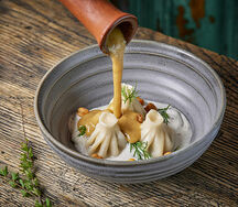 Грибной крем-суп с хинкали