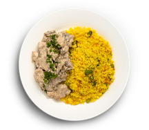 Фрикасе из индейки с овощами и кус-кусом