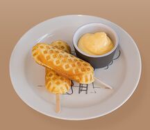 Корн-доги с сырным соусом