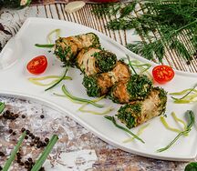 Рулет из кабачков со сливочным сыром