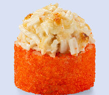 Запечённый ролл с крабом и моцареллой