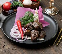 Шашлык из говяжьей печени