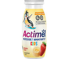 Йогурт питьевой Actimel Kids с клубникой и бананом