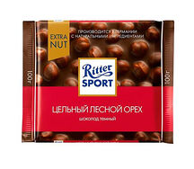 Шоколад Ritter Sport Тёмный шоколад, цельный лесной орех
