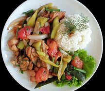 Курица с овощами