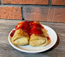 Блинчики с творогом и черникой