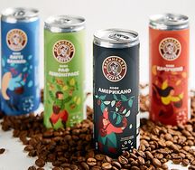 Холодный брендированный кофе в алюминиевой банке 
