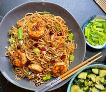 Лапша вок с креветками