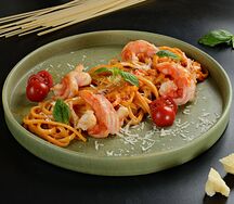 Паста лингвини с креветками