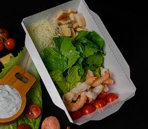 Цезарь с креветками и соусом ранч