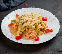 Феттуччине с креветками