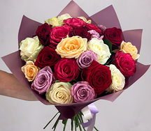Букет из 21 розы Яркое ассорти