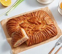 Пирог с семгой и рисом малый на сдобном слоеном тесте от шеф-пекаря АВ, Россия