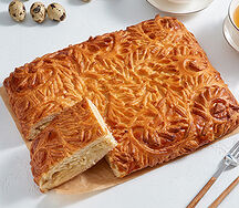 Пирог с капустой и яйцом большой на сдобном слоеном тесте от шеф-пекаря АВ, Россия