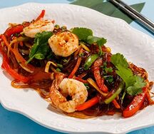 Лапша стеклянная с креветками