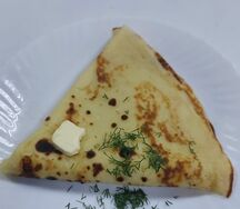 Домашний блин с ветчиной и сыром