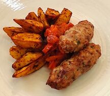 Люля-кебаб из курицы с картофелем по-деревенски