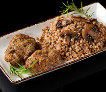 Котлеты из телятины с гречкой и грибами