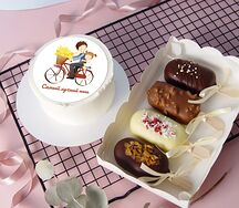 Набор Бенто-торт Самый лучший папа и 4 эскимо-чизкейка на палочке