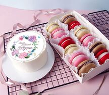 Набор Бенто-торт Любимой бабушке и 12 макаронс