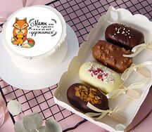 Набор бенто-торт Мамы, как пуговки и Эскимо-чизкейк на палочке