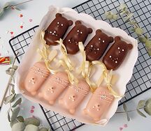 Набор 8 эскимо кейк-попсов Мишки шоколадные и ванильные