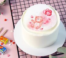 Бенто-торт Мишка с розовыми шариками