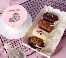 Набор Бенто-торт Happy Birthday и 4 эскимо-чизкейка на палочке