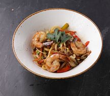 Удон с креветками