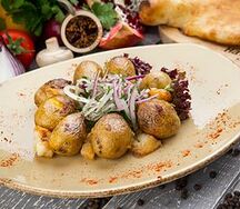 Шашлык из картофеля с курдюком