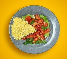 Вафля с беконом, пепперони и фетой