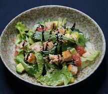 Семга с авокадо и грейпфрутом