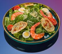 Цезарь с тигровыми креветками