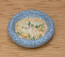 Орзо с креветками и шпинатом