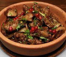 Куриная печень по-грузински