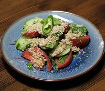 Салат по-грузински с орехами и острым перцем чили